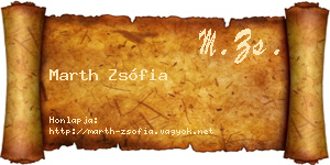 Marth Zsófia névjegykártya